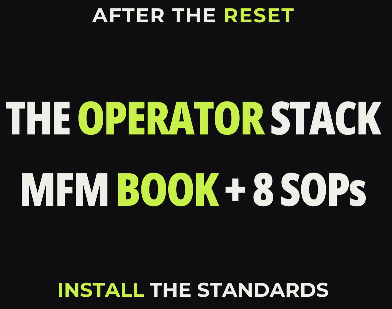 MFM - OPERATOR STACK-BOOK AND SOPS